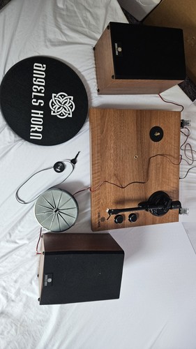Turntable with speakers fi - turntable, speakers,